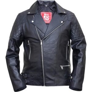 Brando Lederjacke für Herren mit gekreuztem Reißverschluss