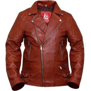 Herren-Lederjacke aus braunem Lammleder