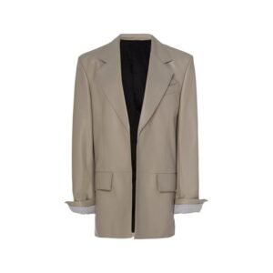Kleidung aus den 80ern: Oversized-Blazer aus elegantem grauem Leder