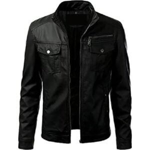 Elegante schwarze Lederjacke für Herren