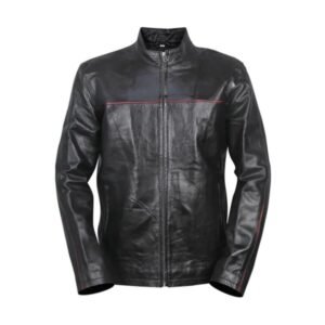 Cafe Racer Lederjacke für Herren, schwarz