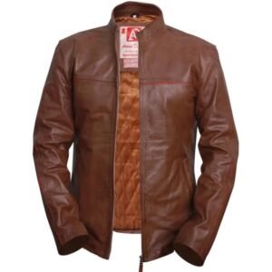Café Racer braune Biker-Lederjacke für Herren