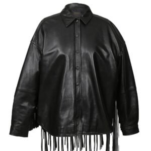 Damen Cowgirl Fransen Hemdjacke aus Schaffellleder