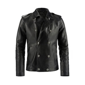 Schwarzer Blazer mit doppelter Knopfleiste