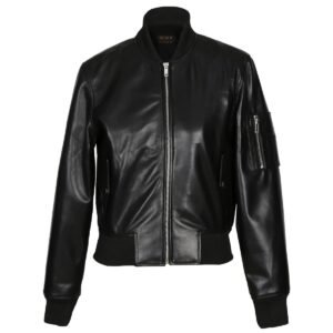 Klassische Bomberjacke für Damen aus Lammleder