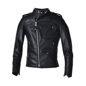 Hybrid Cafe Racer Asymmetrische Leder-Motorradjacke