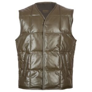 Herren Steppweste aus Leder, Braun