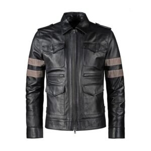 Leon Kennedy Herren-Lederjacke aus Schafsleder