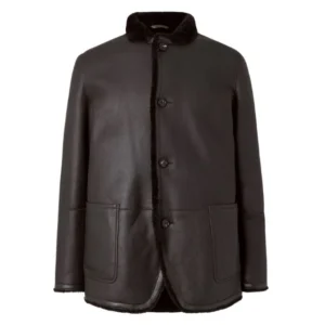 Loro Piana Ledermantel mit Shearling-Besatz