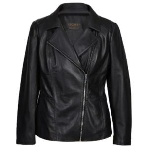 Damen-Lederjacke „Maya“ aus schwarzem Schaffell