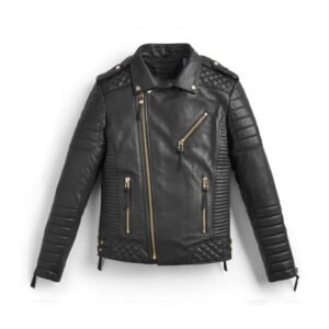Schwarze Designer-Lederjacke für Herren – Neues modisches Design