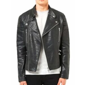 Herrenmode Leder-Bikerjacke