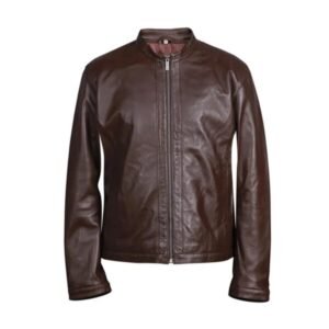 Herren Biker-Lederjacke in Schokoladenbraun