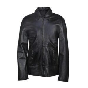 Klassische Herren-Biker-Lederjacke mit Reißverschluss