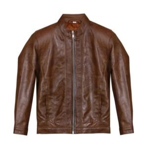 Herren Retro Biker braune Lederjacke