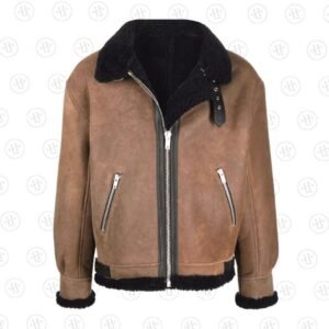 Herren-Lederjacke aus Lammfell mit Lammfellfutter