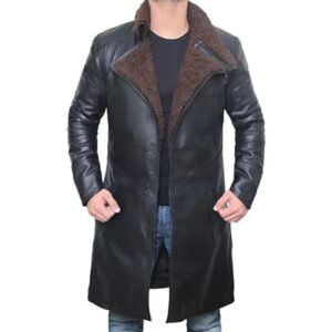 Herren Trenchcoat aus echtem Shearling-Leder
