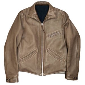 Herren-Motorradlederjacke aus gewachstem Material