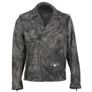 Antike Biker-Lederjacke für Herren aus Schaffell