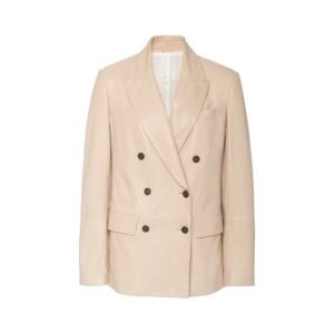 Blazer aus pastellrosa echtem Lammleder