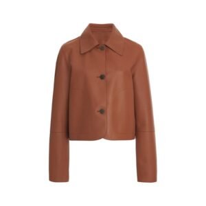 Klassische gewachste Lederjacke in Rostbraun