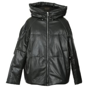 Damen Sasha Oversized Pufferjacke aus Lammleder