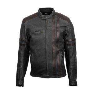 Herren-Lederjacke „Scorpion“ in Used-Optik, schwarz