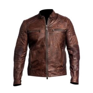 Stilvolle Cafe Racer Mash Herren-Lederjacke