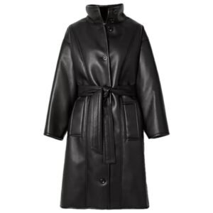 Stilvoller knielanger Ledermantel