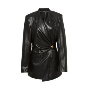 Blair-Blazer aus gerafftem Leder für Damen