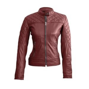 Elegante gesteppte Biker-Lederjacke für Damen