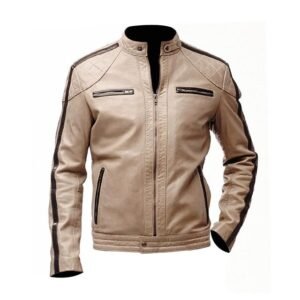 Gestreifte Cafe-Racer-Jacke