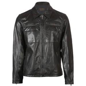 Lederjacke für Herren mit Vordertaschen
