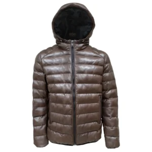 Herren Leder-Steppjacke