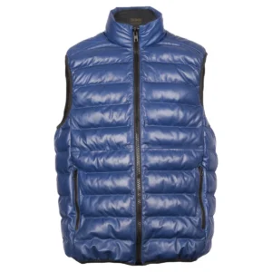 Herren Leder-Steppweste