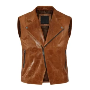 Herren-Lederweste im Used-Look