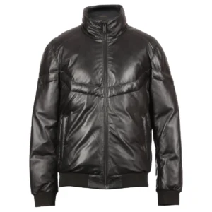 Owen Bomber Leder-Steppjacke