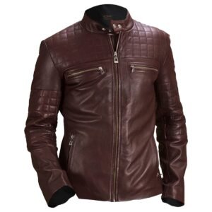 Gesteppte Biker-Lederjacke für Herren