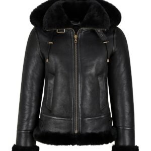 Damen B3 Bomberjacke aus Shearling-Leder