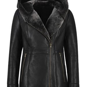 Deborah Shearling lange Lederjacke