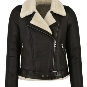 Celia Shearling Biker-Lederjacke