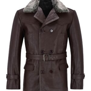 Marc German Leather Peacoat