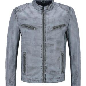 Retro Biker-Lederjacke