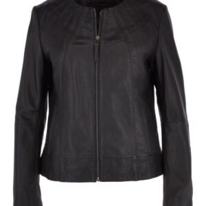 Maisy Kragenlose Schaffelllederjacke