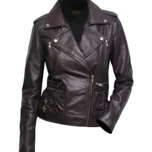 Elsa Retro Biker-Lederjacke
