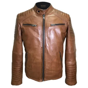 Zach wattierte Biker-Lederjacke